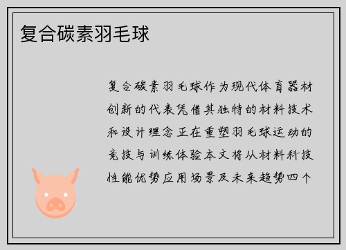 复合碳素羽毛球